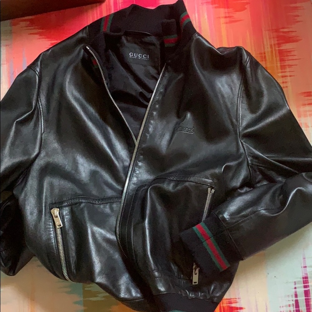 Gently used VINTAGE GUCCI leather coat